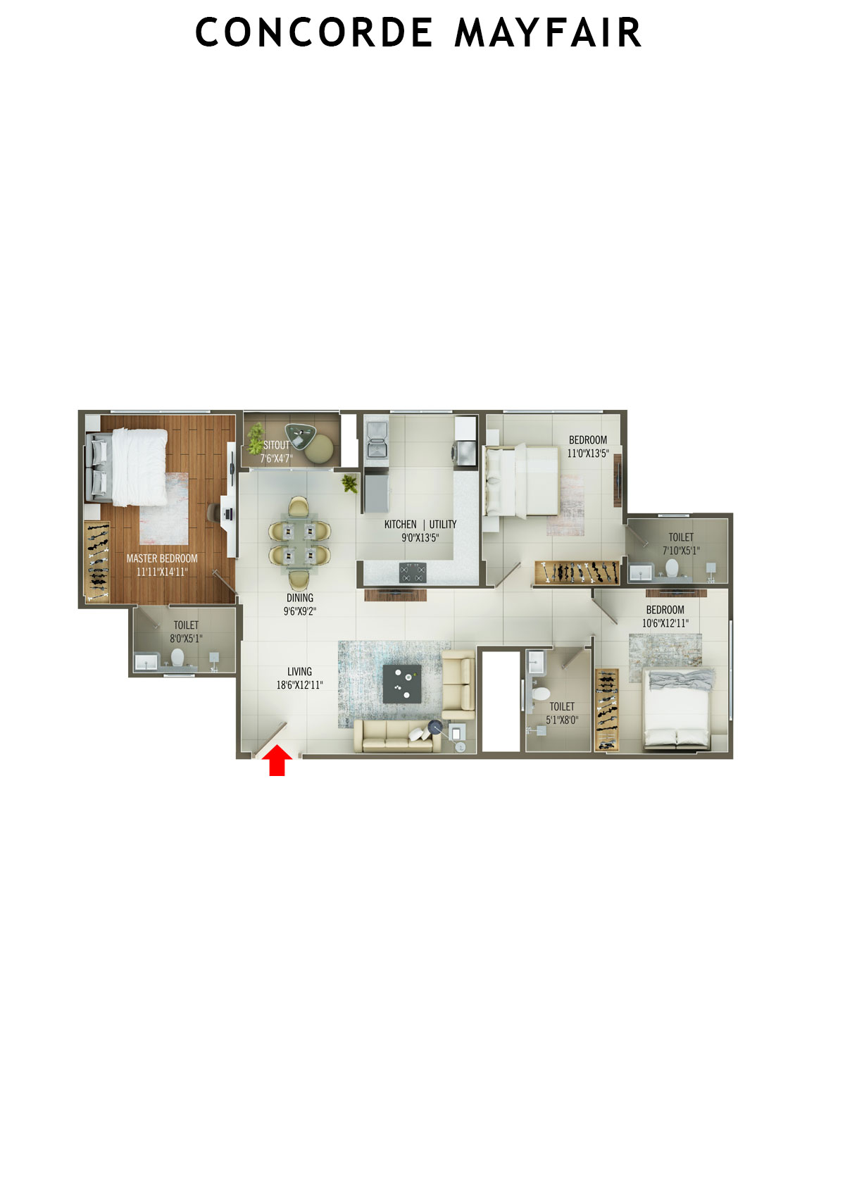 Concorde Mayfair Tower C Unit 3 Floor Plan