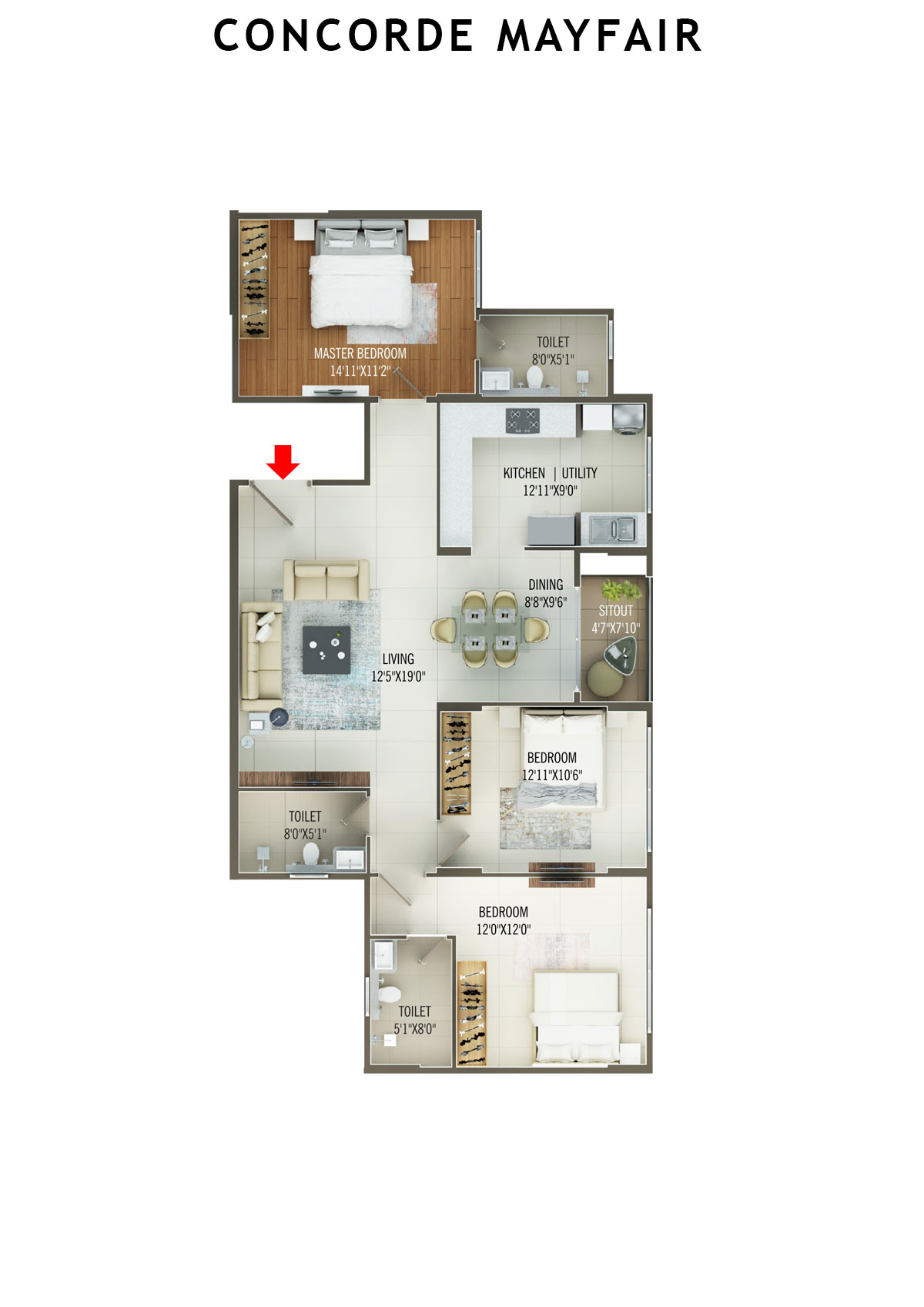 Concorde Mayfair Tower C Unit 4 Floor Plan