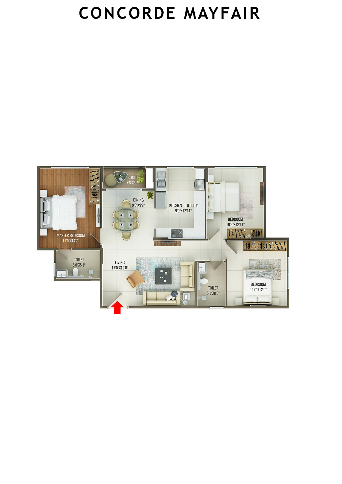 Concorde Mayfair Tower D Unit 3 Floor Plan