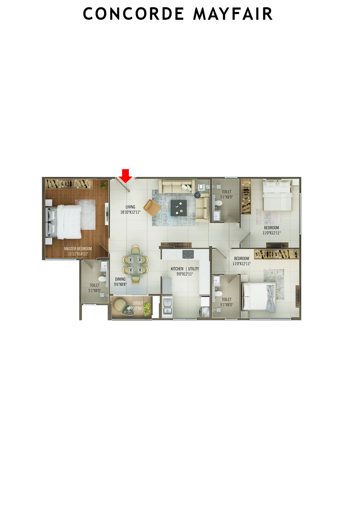 Concorde Mayfair Tower D Unit 4 Floor Plan