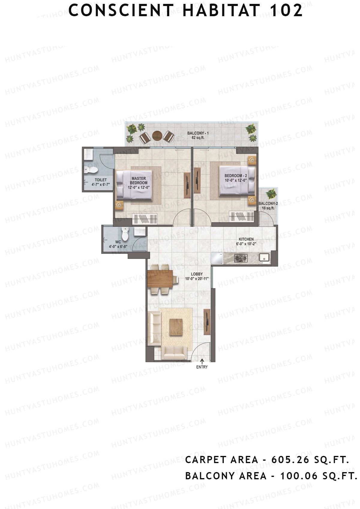 Conscient Habitat 102 Tower A1 Unit 4 Floor Plan