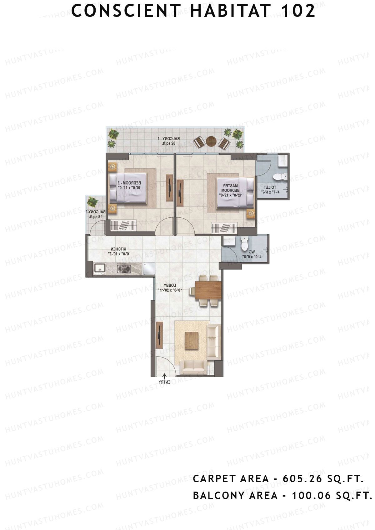 Conscient Habitat 102 Tower A1 Unit 5 Floor Plan