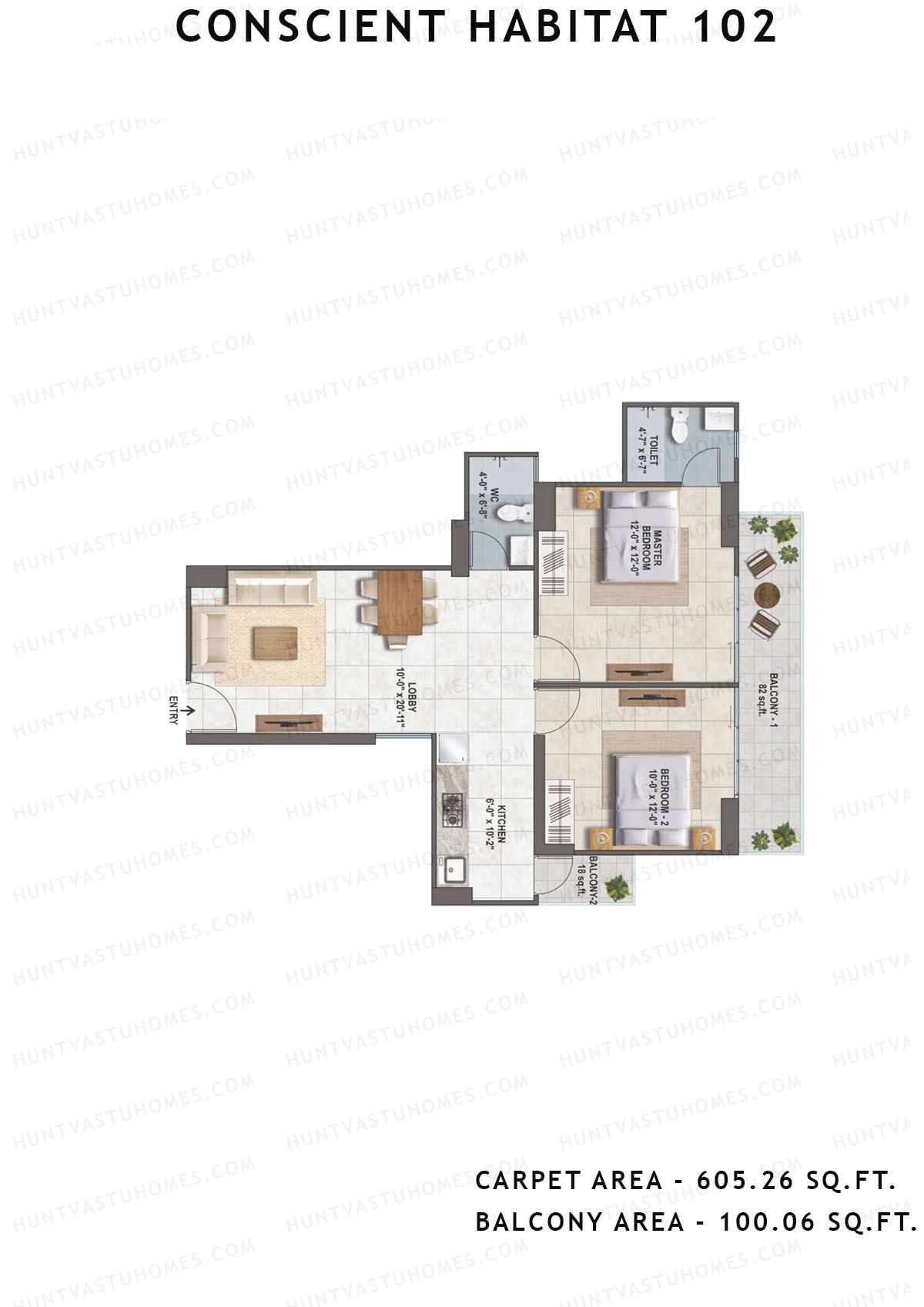 Conscient Habitat 102 Tower A4 Unit 4 Floor Plan