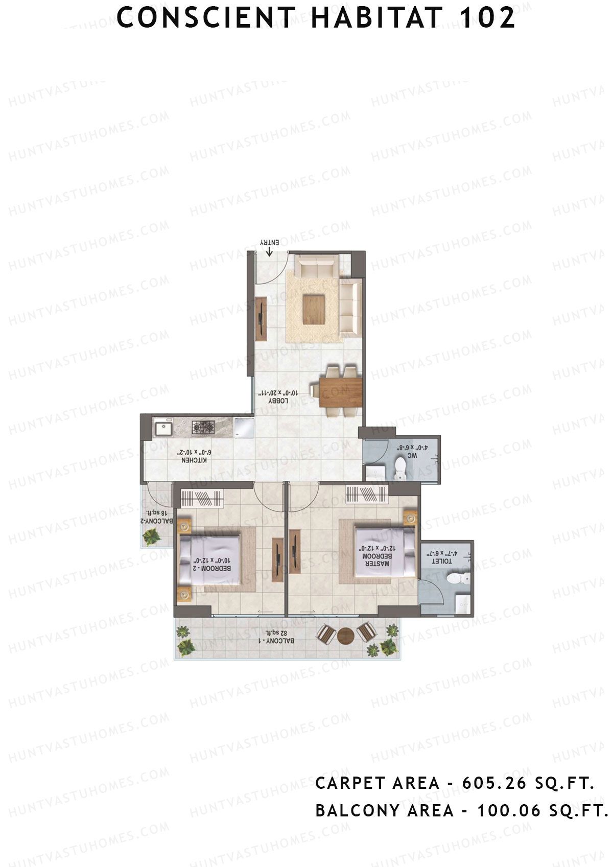 Conscient Habitat 102 Tower A6 Unit 4 Floor Plan