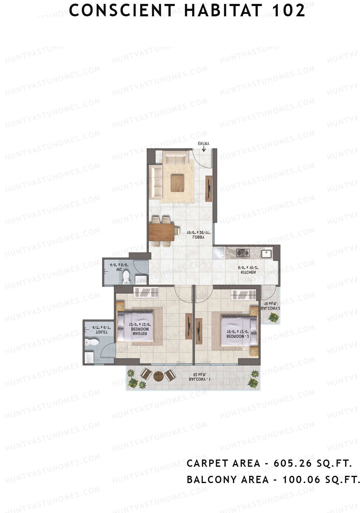 Conscient Habitat 102 Tower A6 Unit 5 Floor Plan