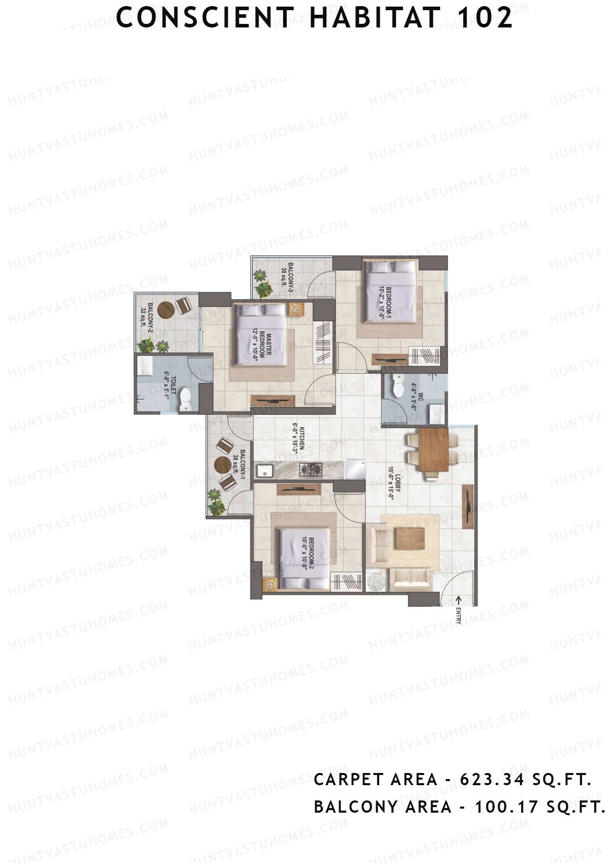Conscient Habitat 102 Tower A4 Unit 2 Floor Plan