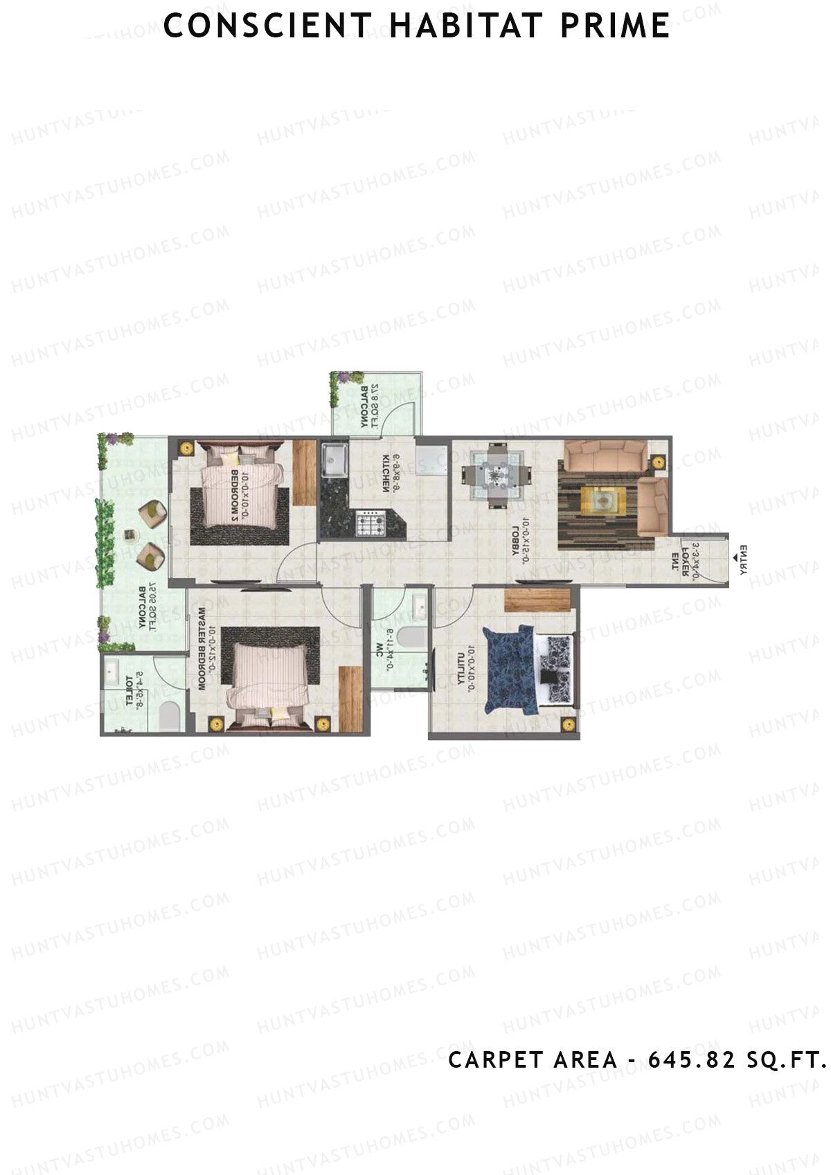 Conscient Habitat Prime Tower A4 Unit 1 Floor Plan