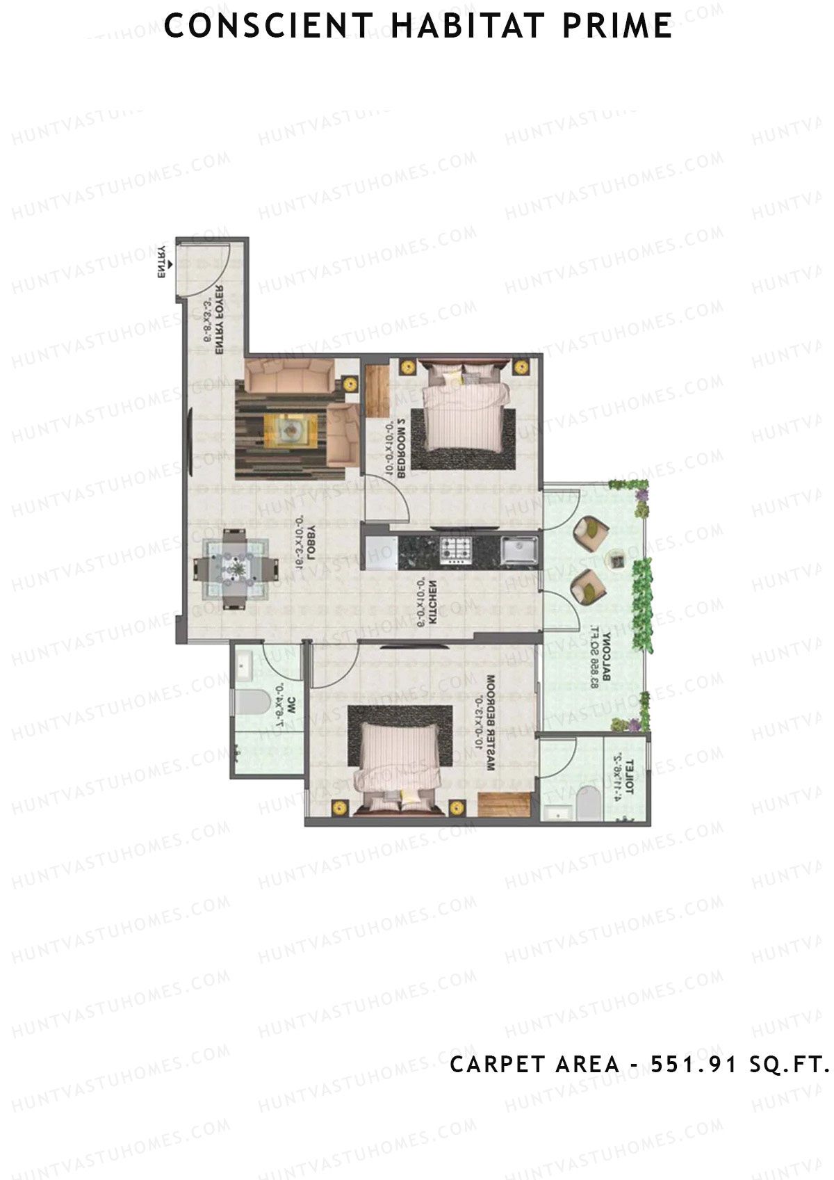 Conscient Habitat Prime Tower A5 Unit 1 Floor Plan