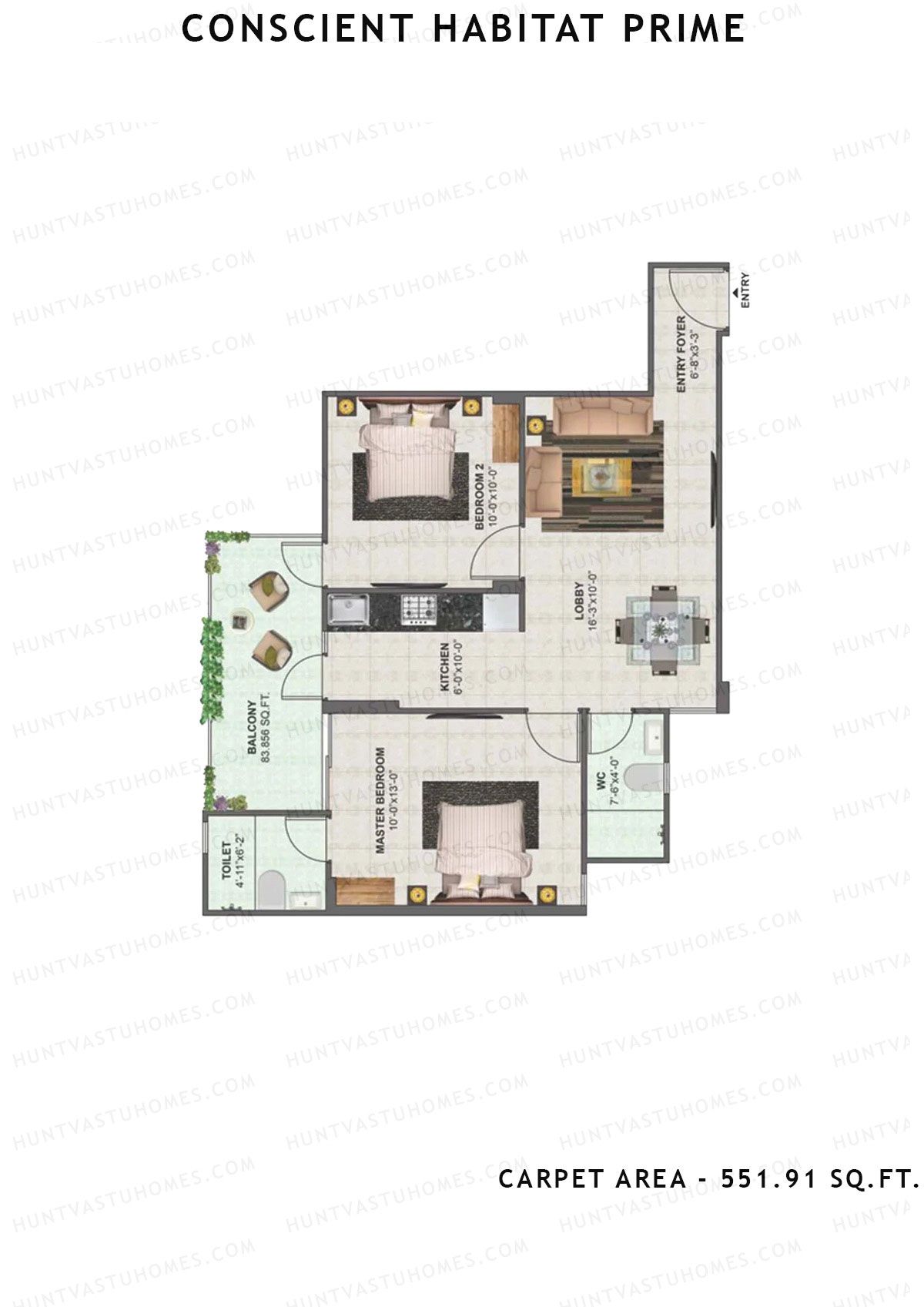 Conscient Habitat Prime Tower A5 Unit 2 Floor Plan