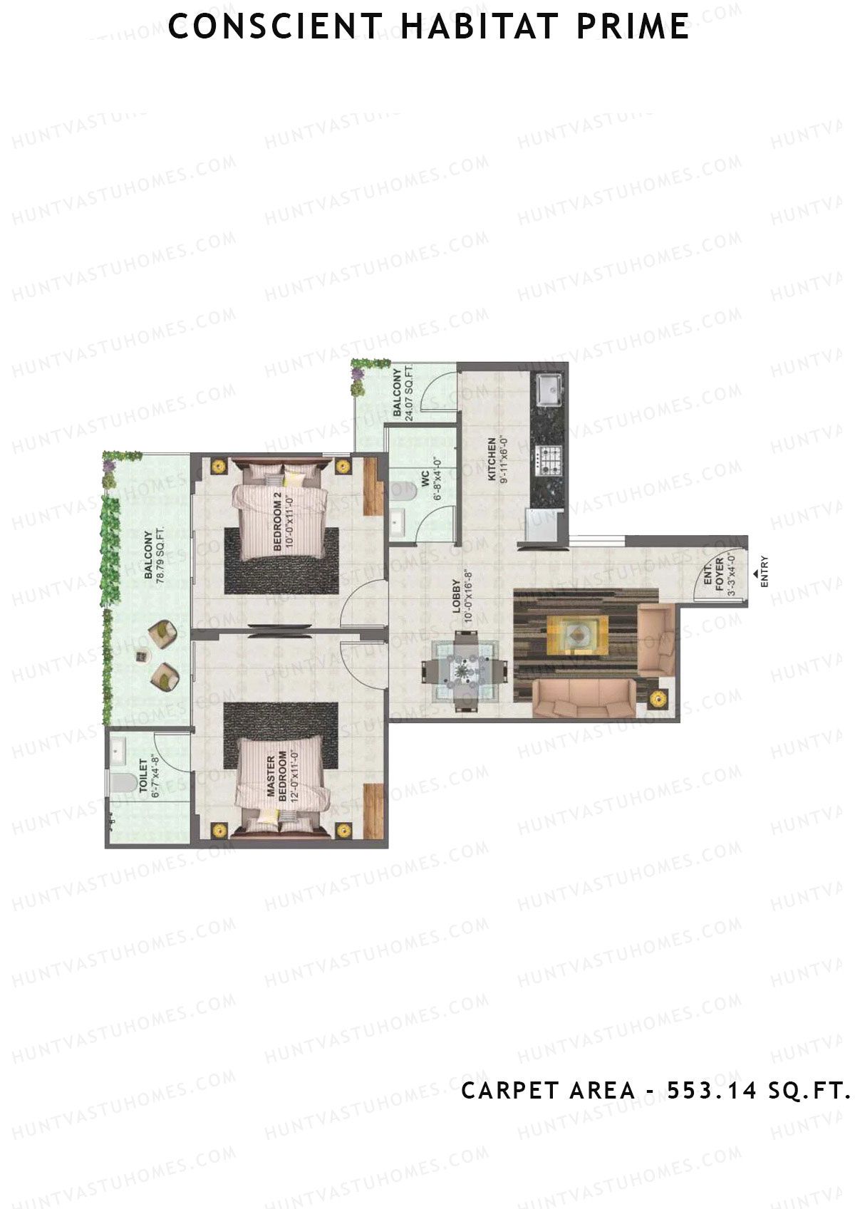 Conscient Habitat Prime Tower A5 Unit 3 Floor Plan