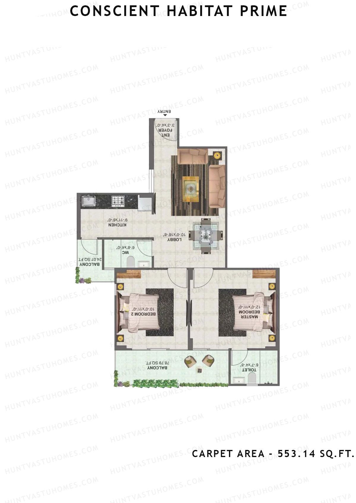 Conscient Habitat Prime Tower A6 Unit 4 Floor Plan
