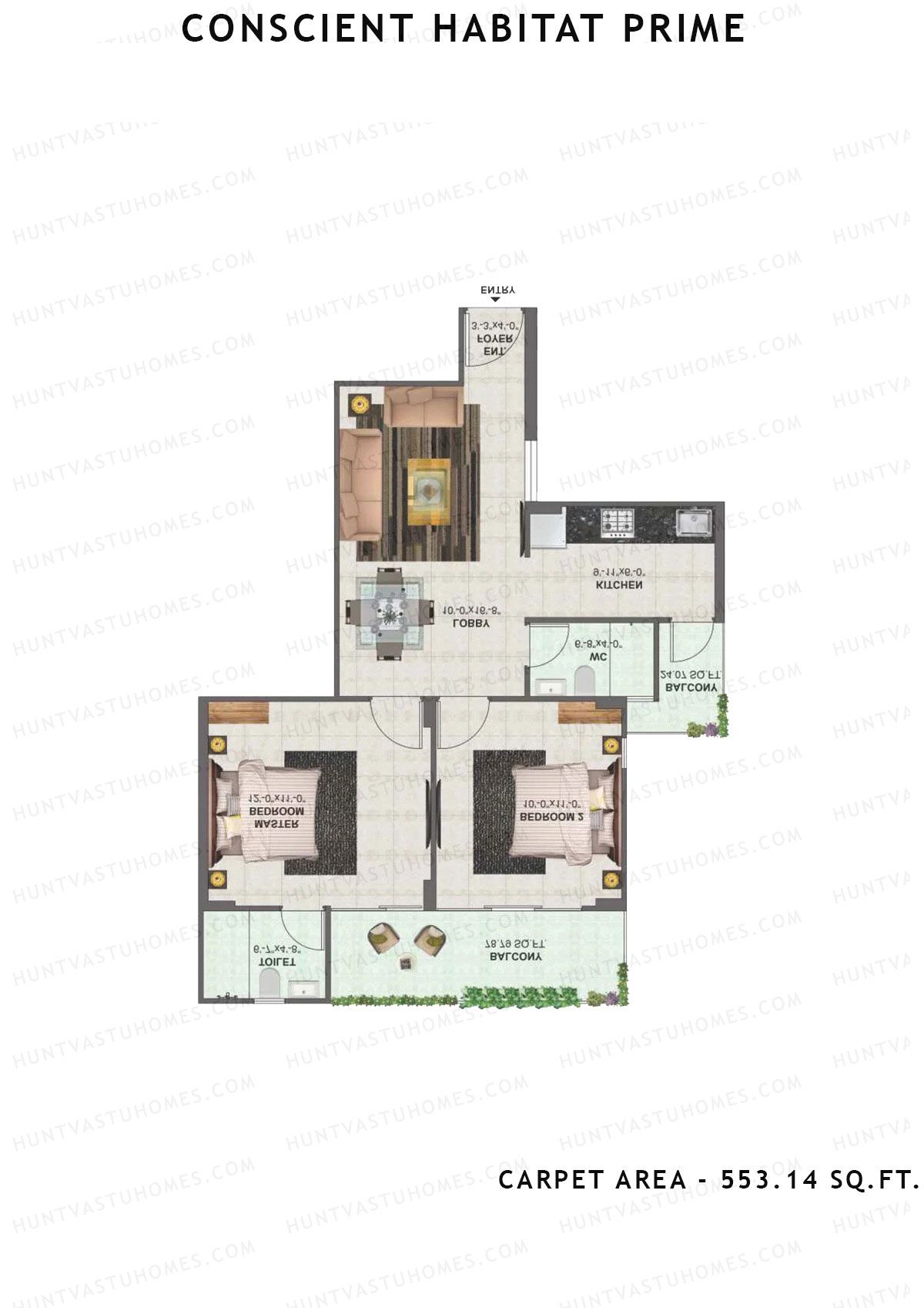 Conscient Habitat Prime Tower A6 Unit 5 Floor Plan