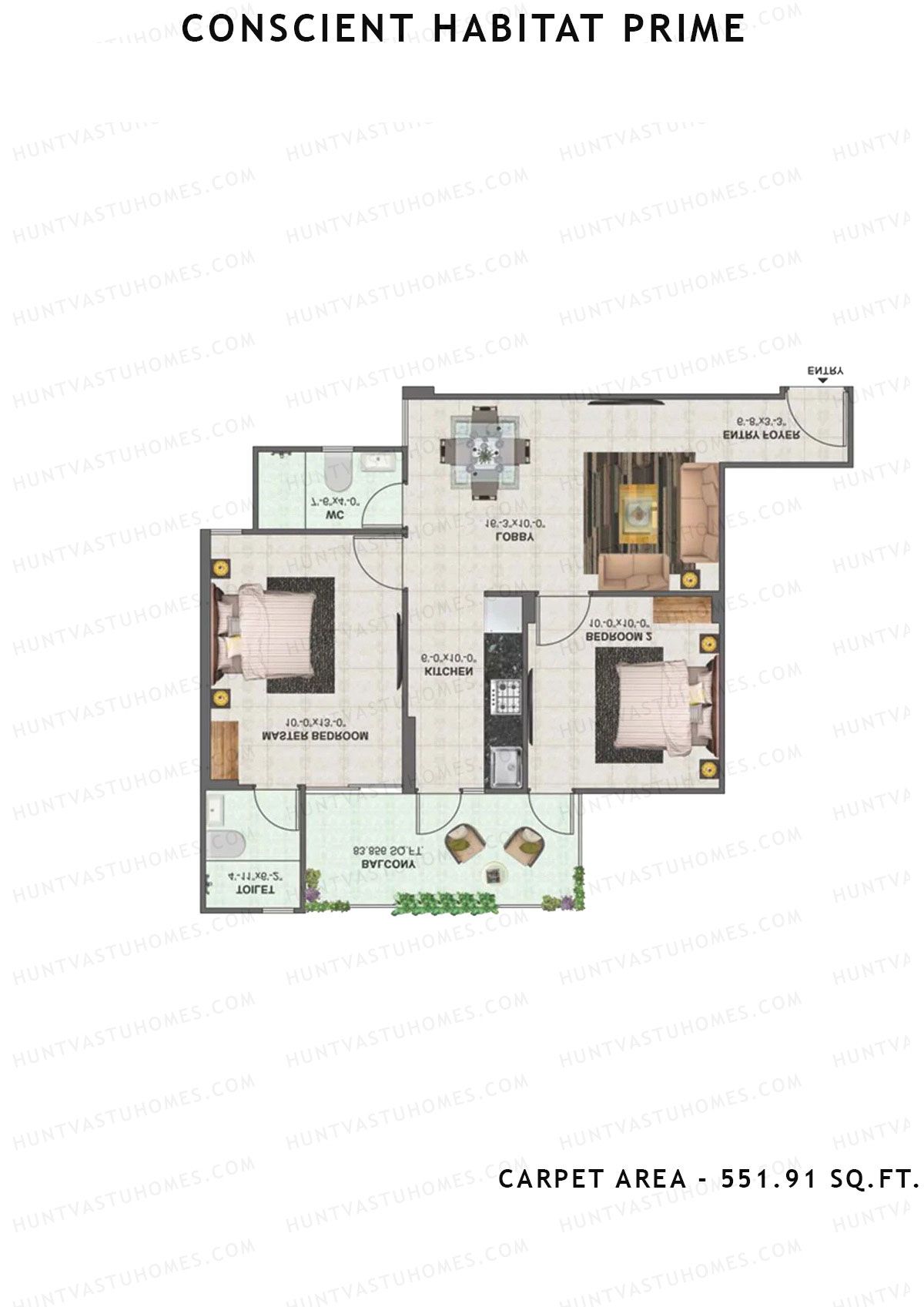 Conscient Habitat Prime Tower A6 Unit 6 Floor Plan