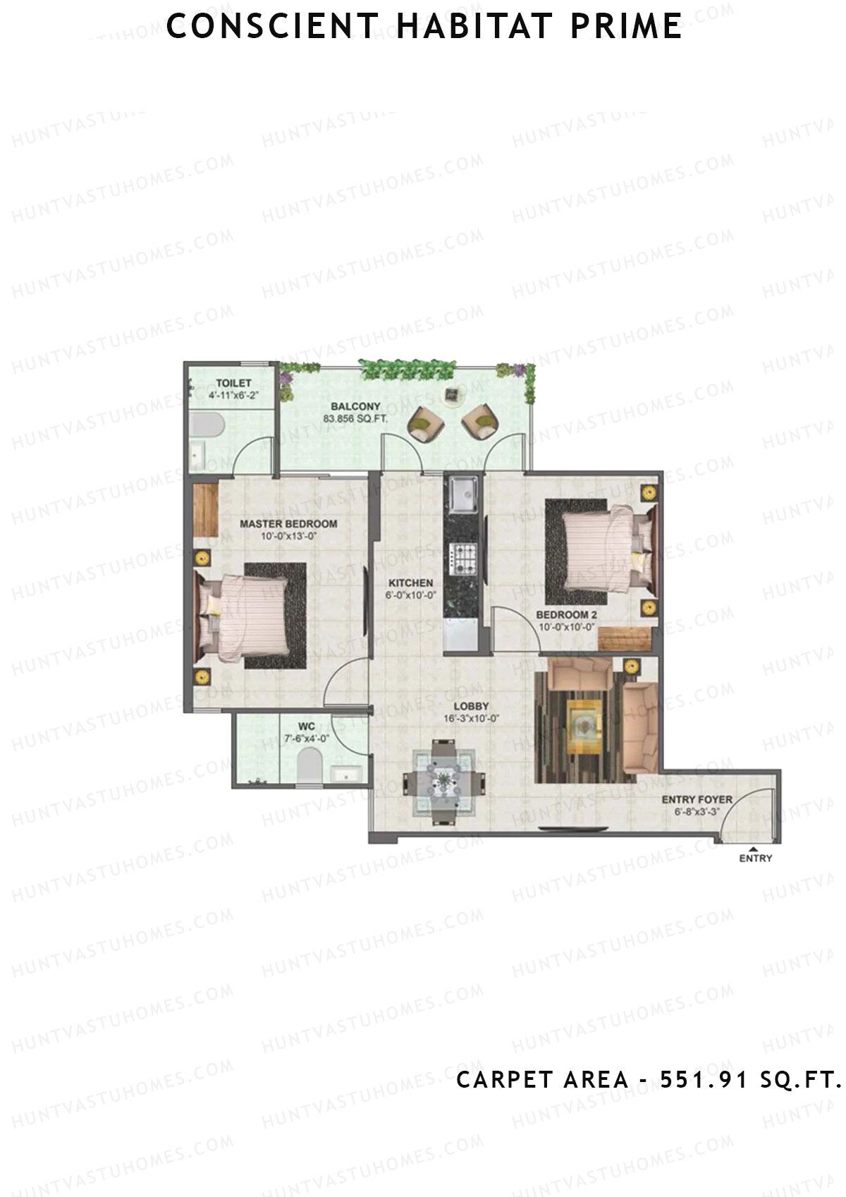 Conscient Habitat Prime Tower A6 Unit 7 Floor Plan