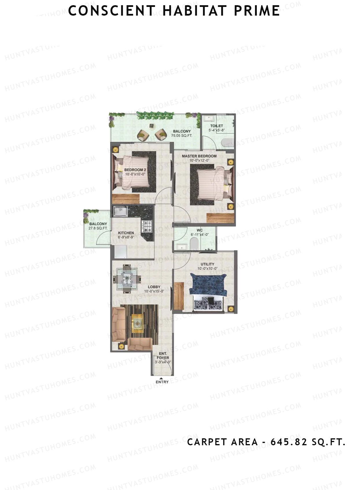 Conscient Habitat Prime Tower A7 Unit 8 Floor Plan