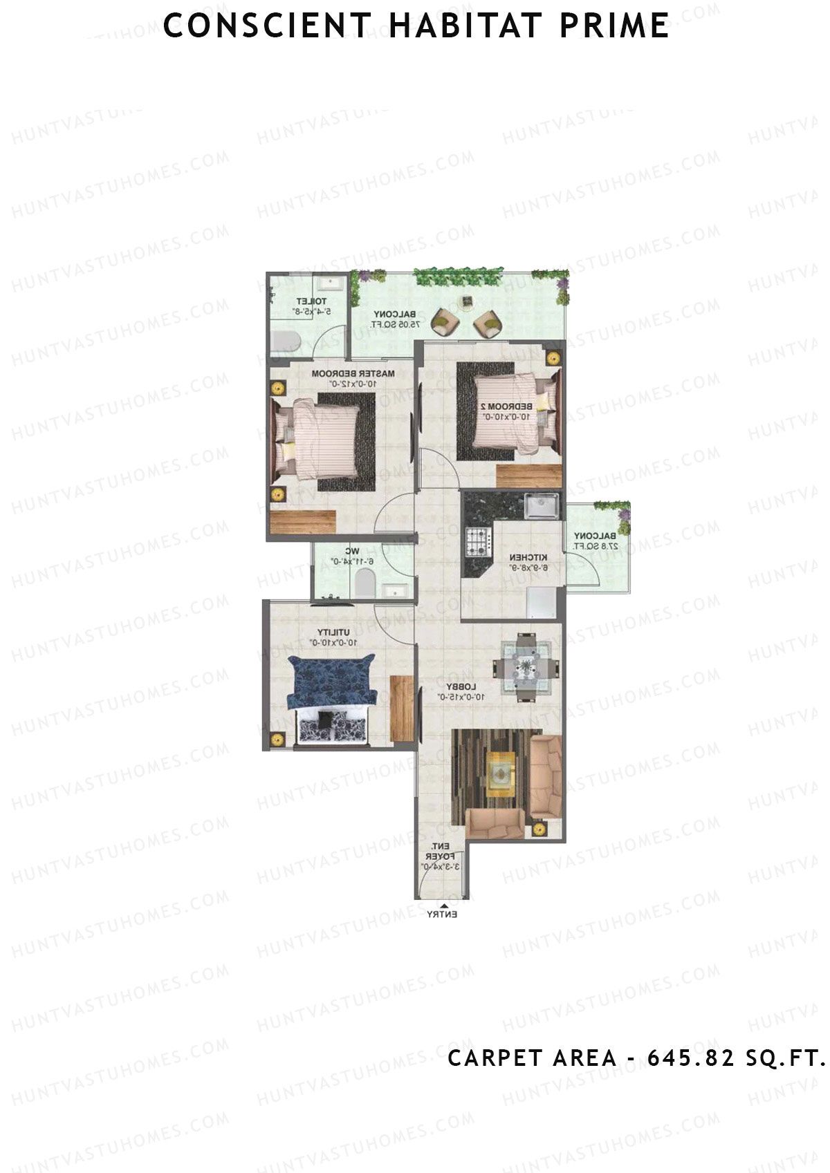 Conscient Habitat Prime Tower A8 Unit 1 Floor Plan