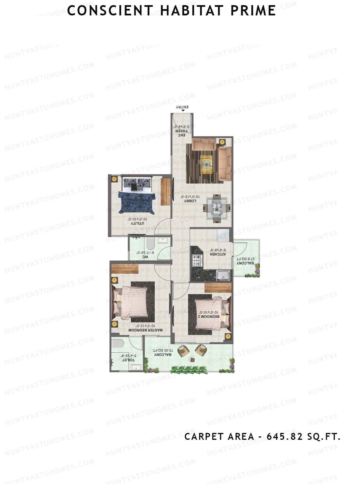 Conscient Habitat Prime Tower A8 Unit 4 Floor Plan