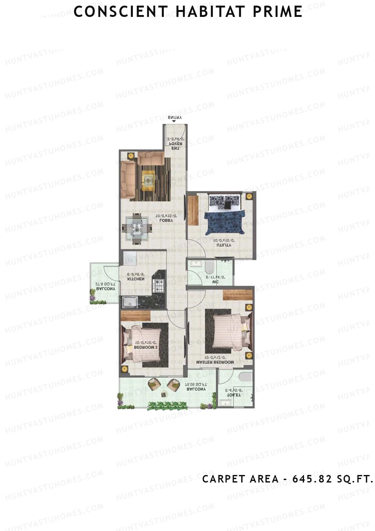 Conscient Habitat Prime Tower A8 Unit 5 Floor Plan