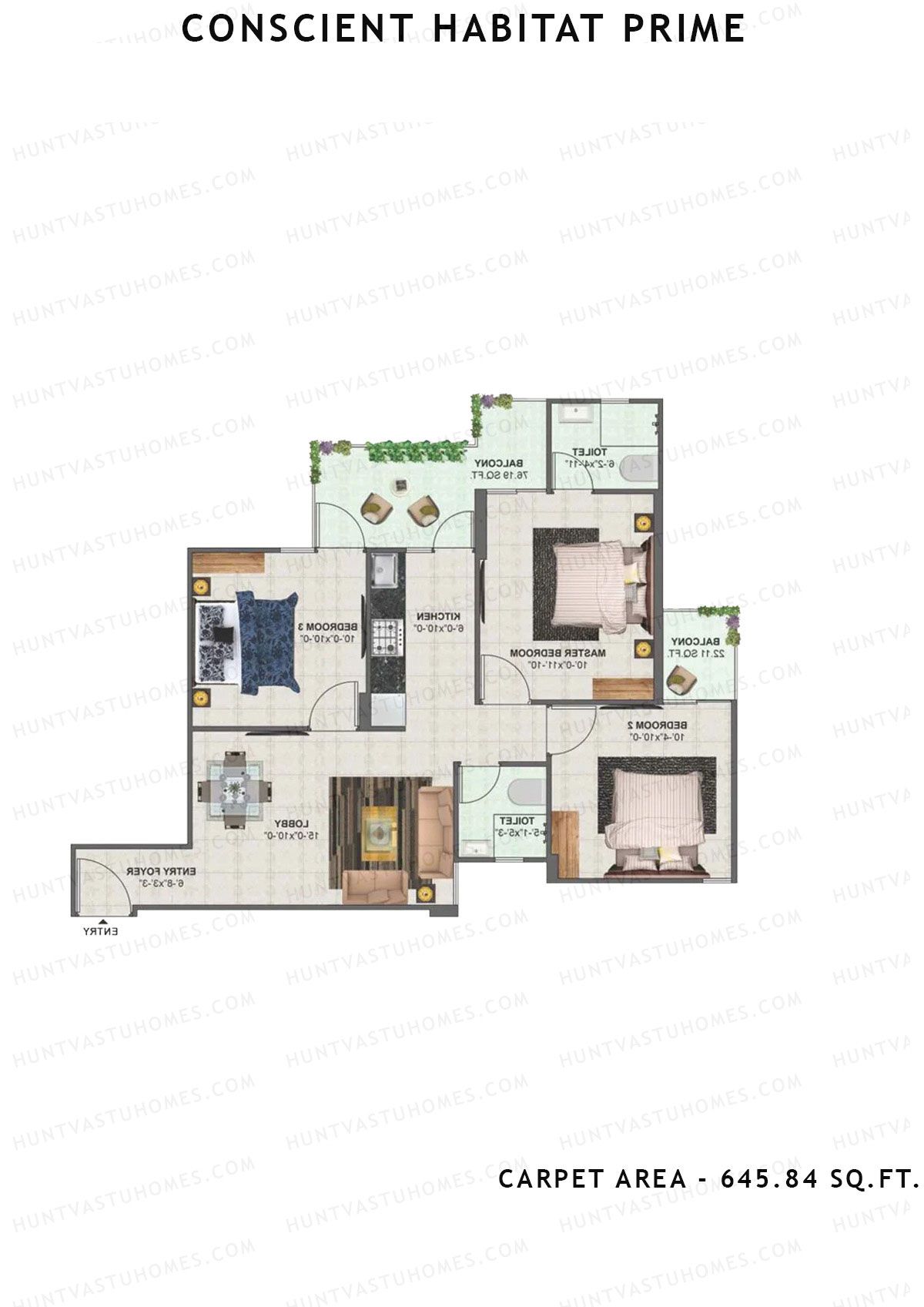 Conscient Habitat Prime Tower A2 Unit 6 Floor Plan