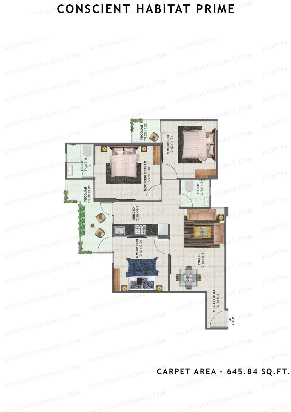 Conscient Habitat Prime Tower A4 Unit 2 Floor Plan