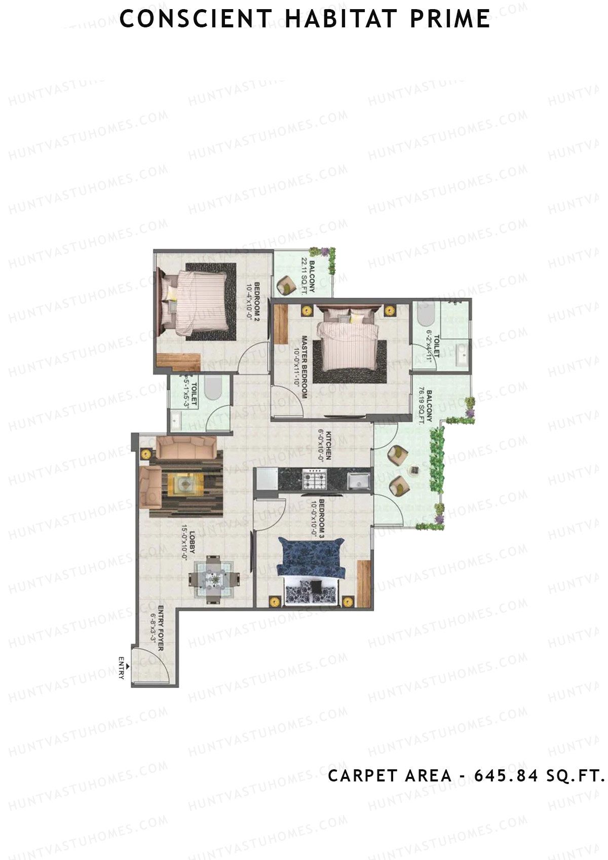 Conscient Habitat Prime Tower A4 Unit 3 Floor Plan