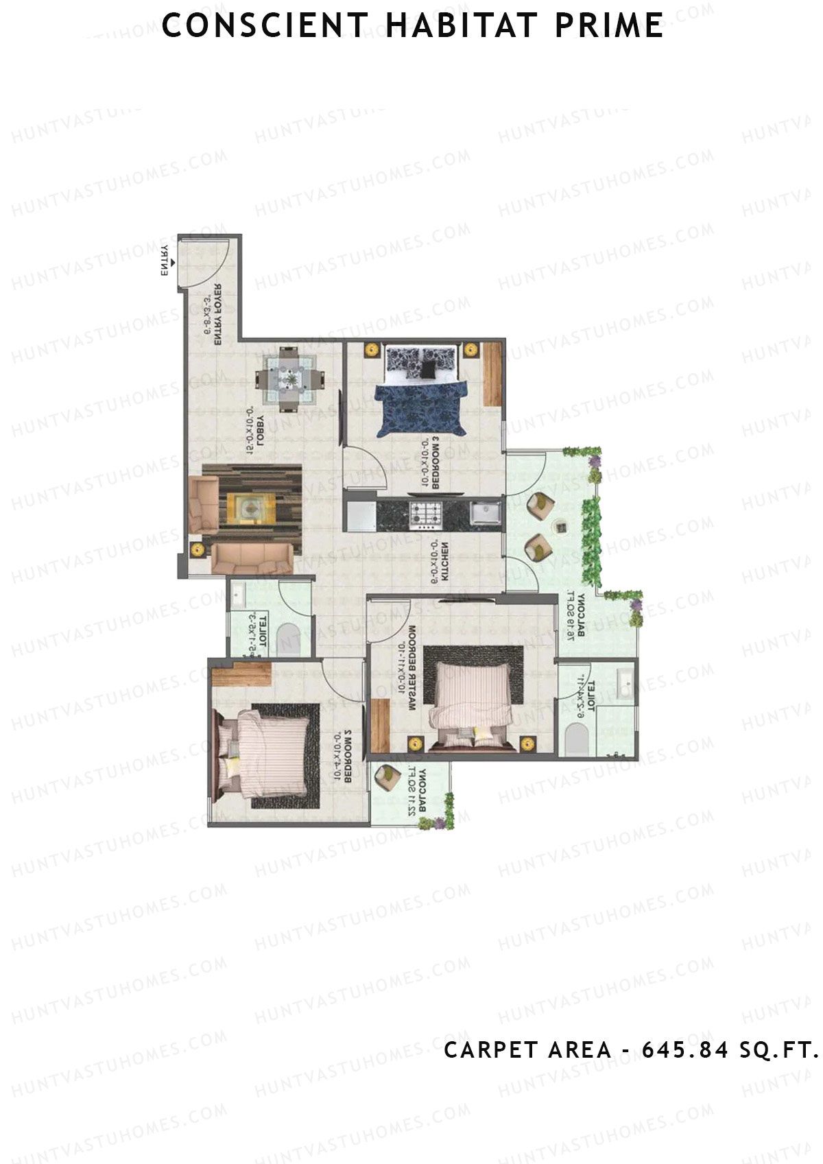 Conscient Habitat Prime Tower A4 Unit 6 Floor Plan