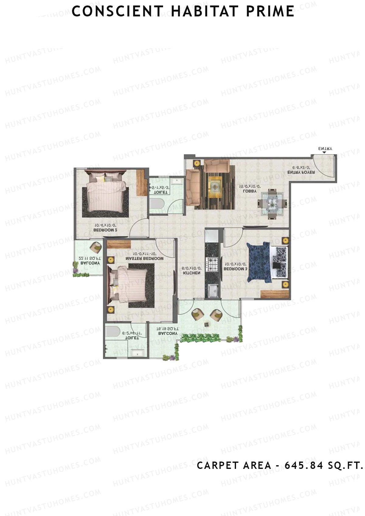 Conscient Habitat Prime Tower A7 Unit 6 Floor Plan