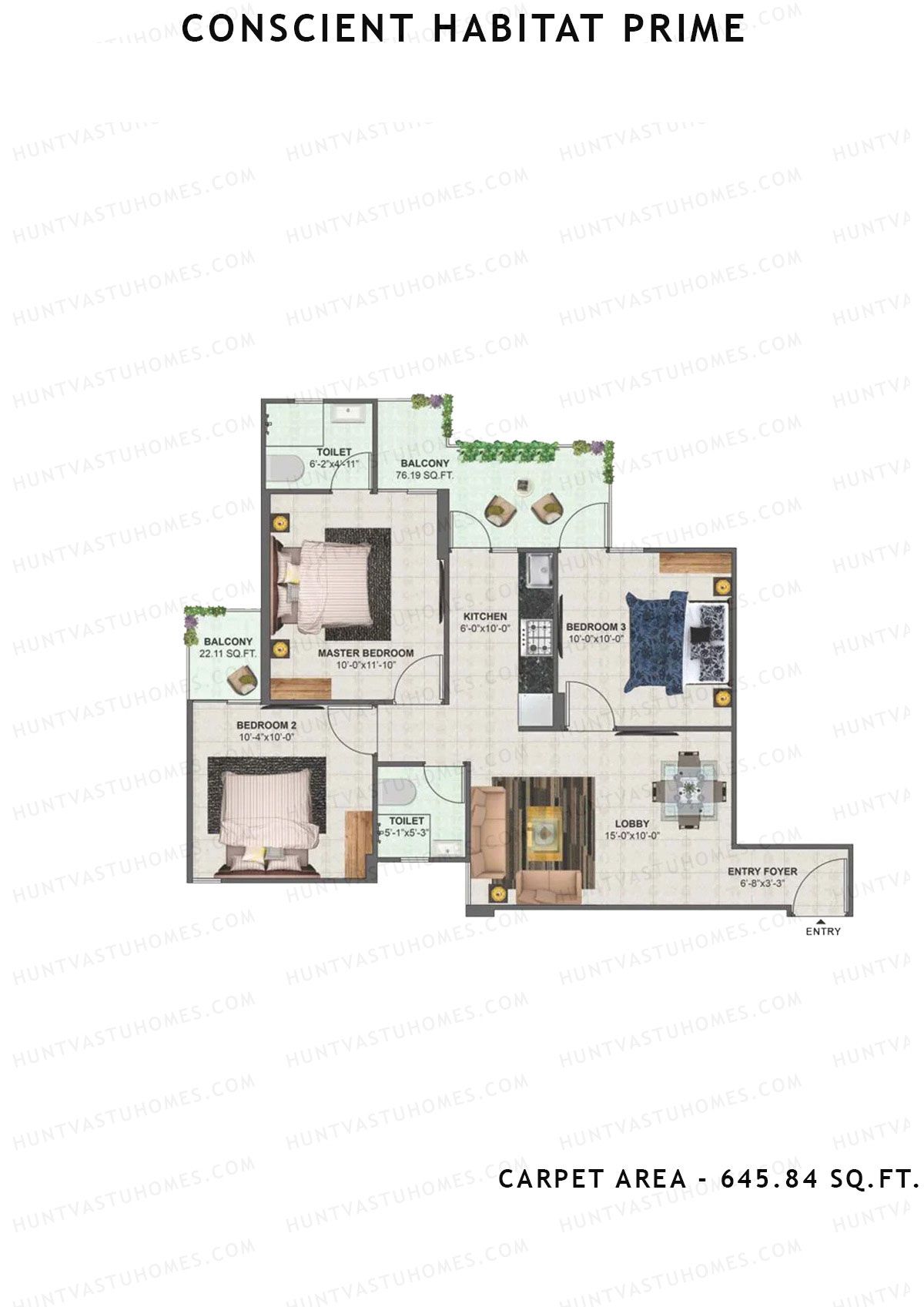 Conscient Habitat Prime Tower A8 Unit 7 Floor Plan