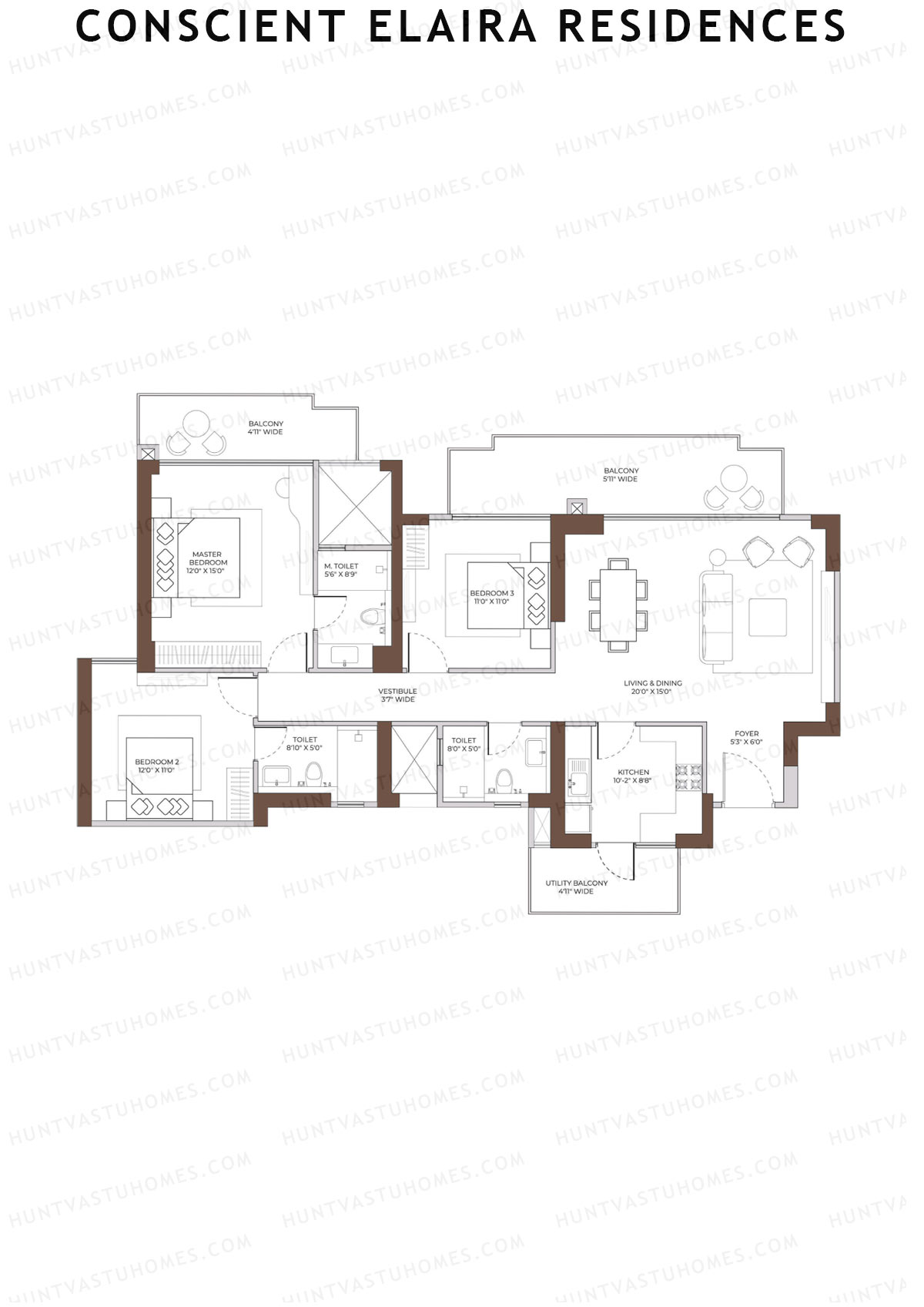Conscient Elaira Residences Tower A Unit 1 (Type A) Floor Plan