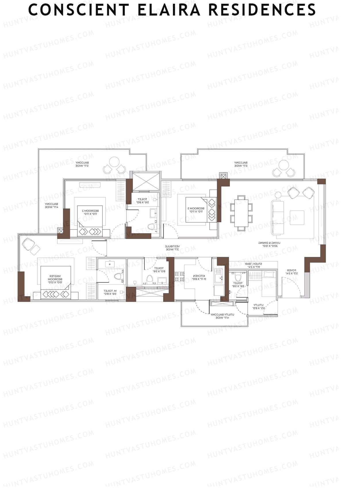 Conscient Elaira Residences Tower B Unit 2 (Type B) Floor Plan
