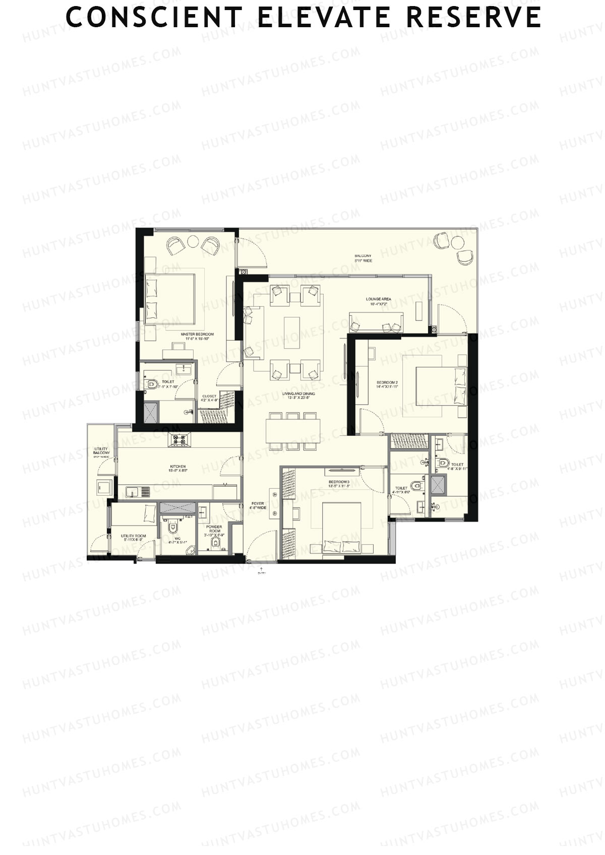 Conscient Elevate Reserve Tower A Unit 1 Floor Plan
