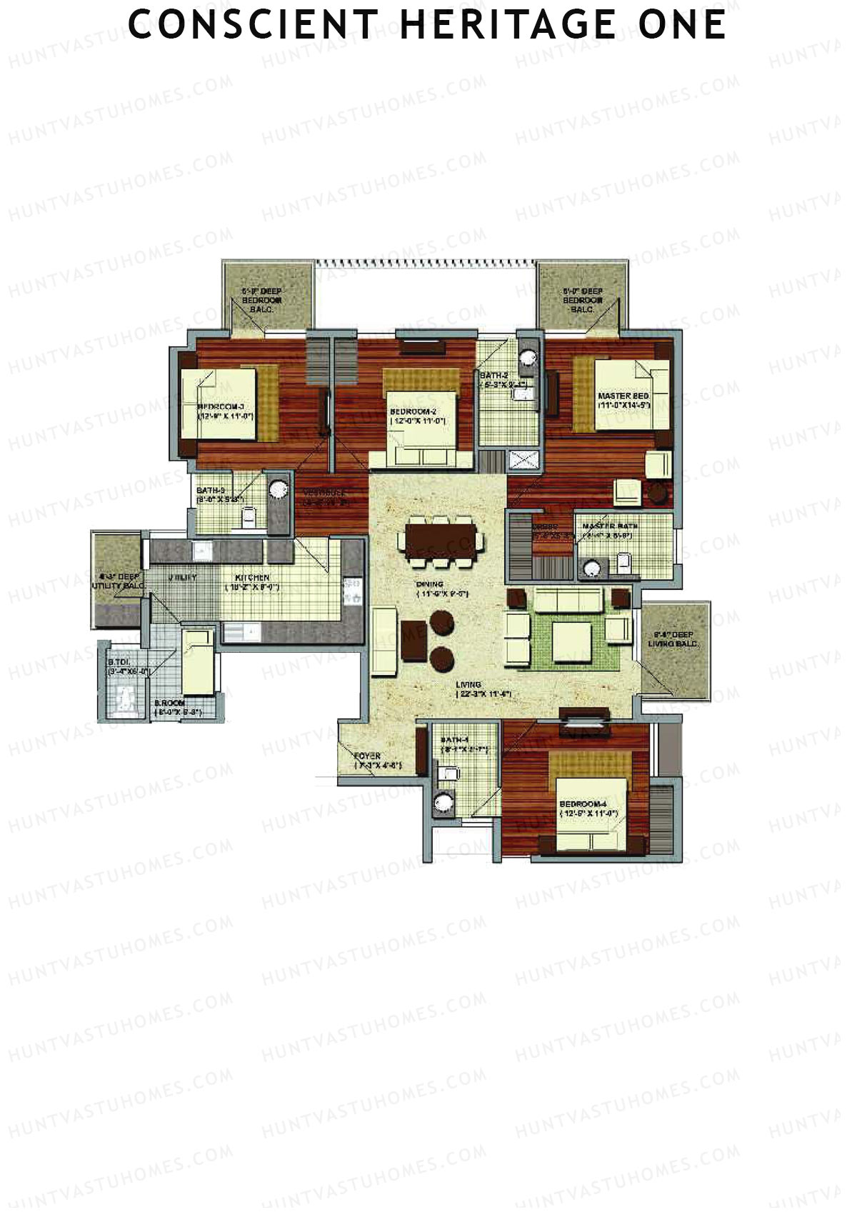 Conscient Heritage One Tower A Unit 2 Floor Plan