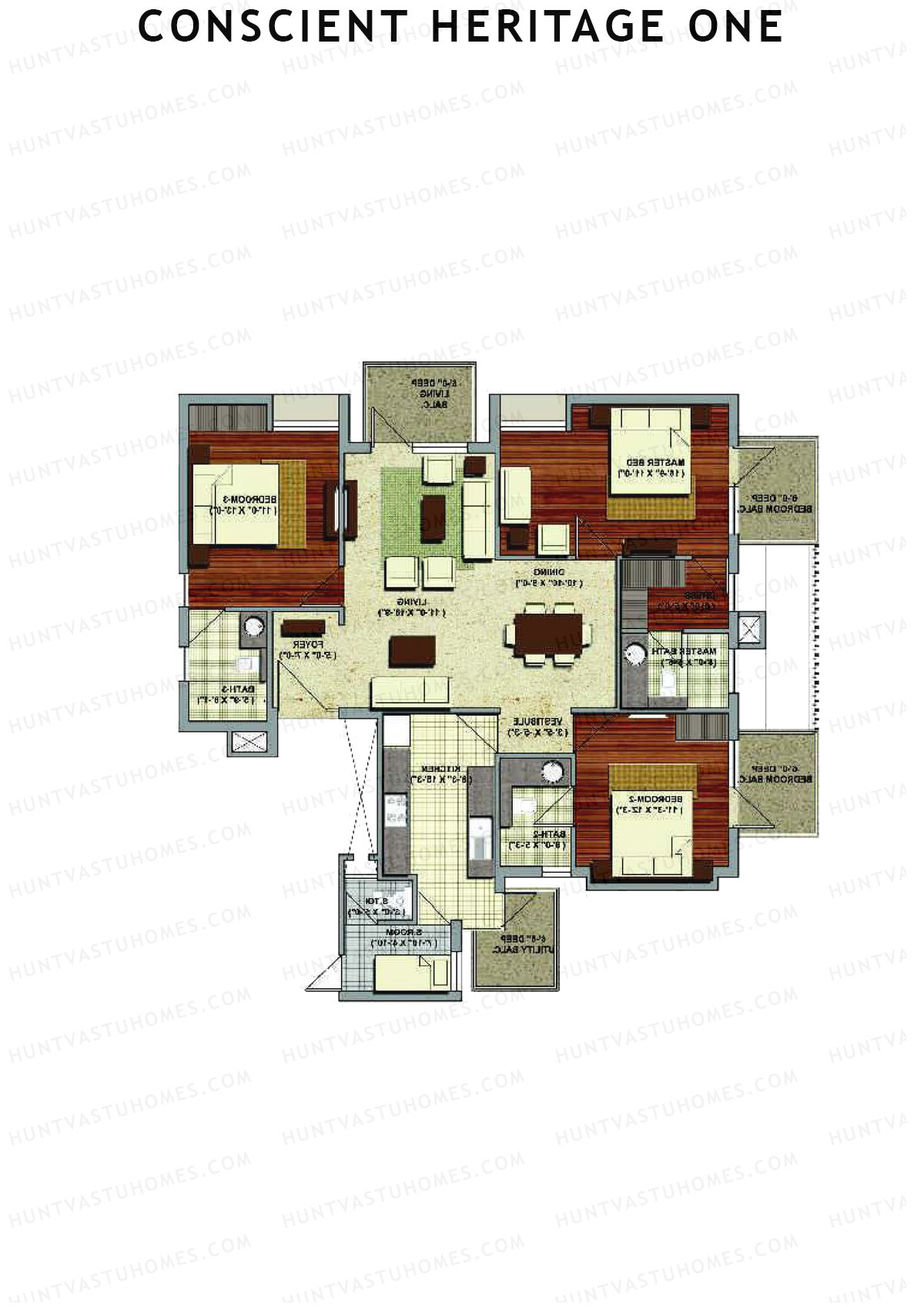 Conscient Heritage One Tower B Unit 1 Floor Plan