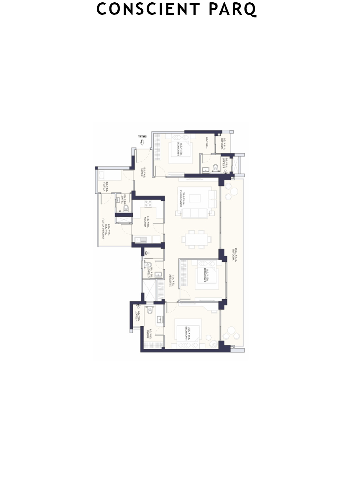 Conscient Parq Tower B Unit 3 (Type B) Floor Plan