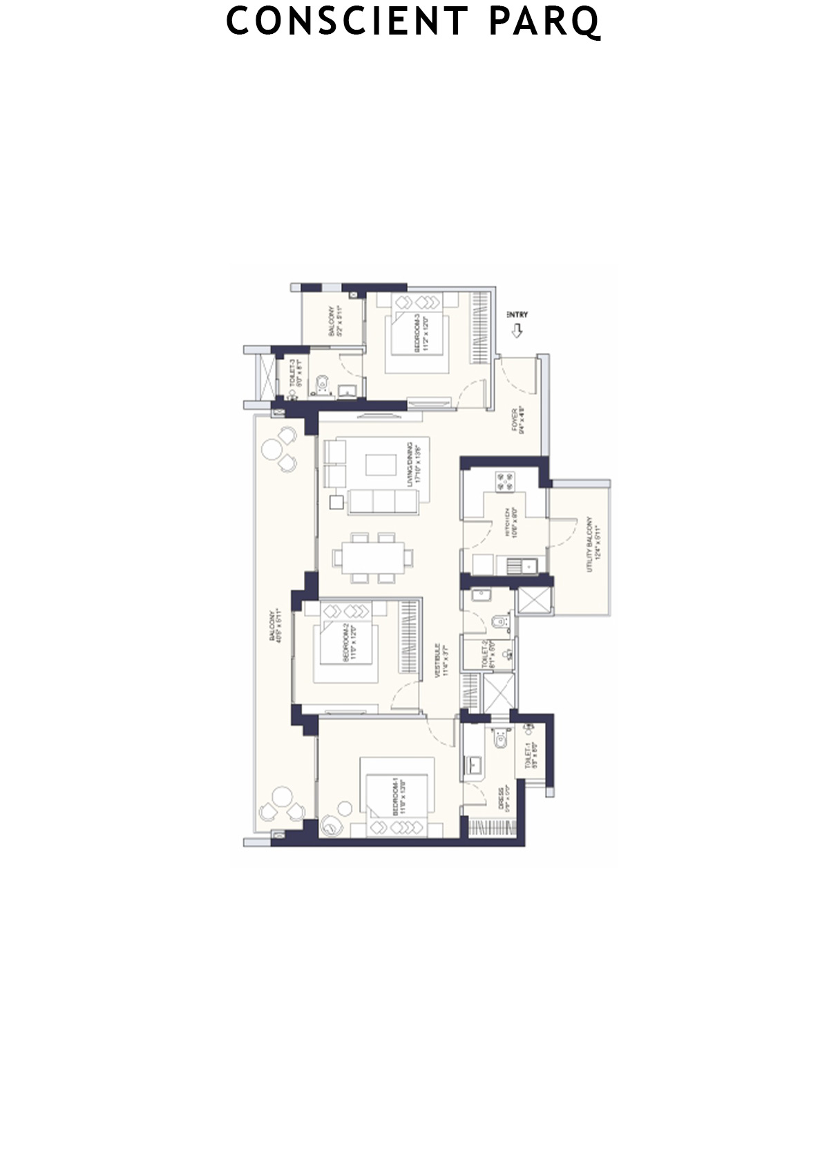 Conscient Parq Tower B Unit 4 Floor Plan