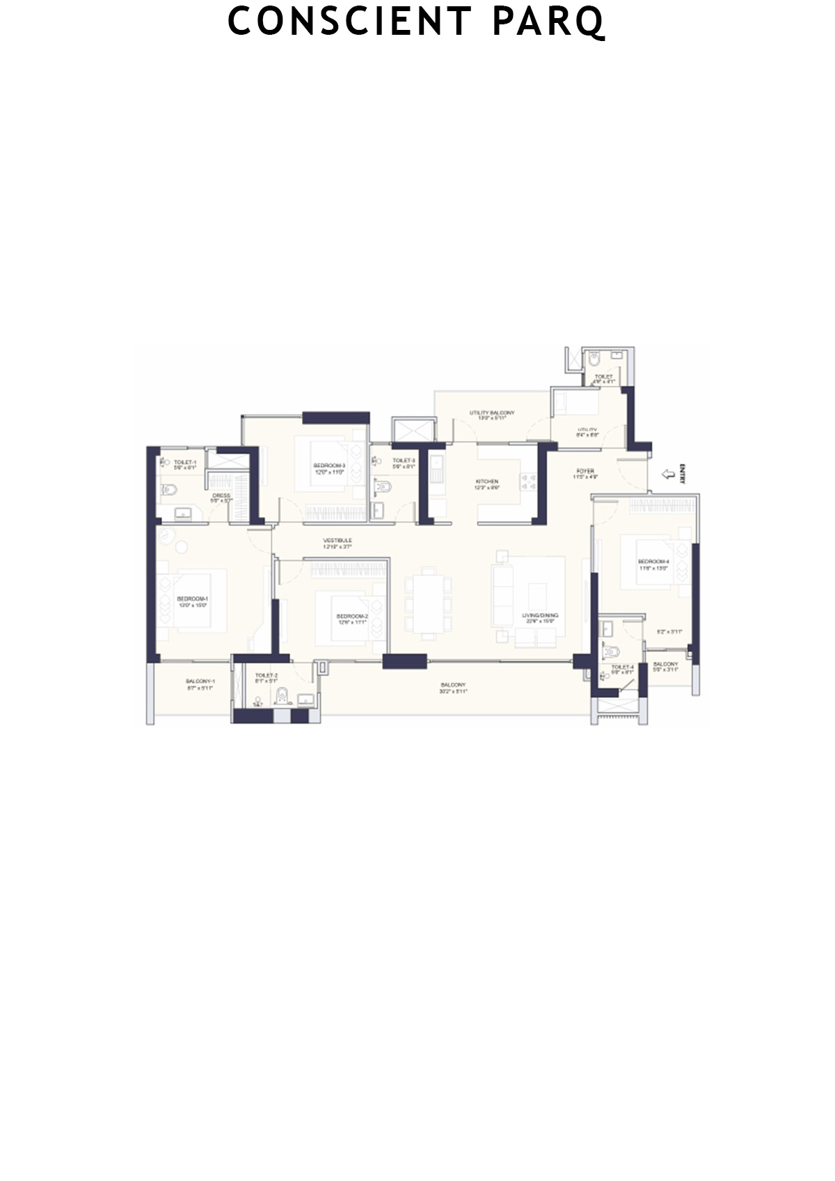 Conscient Parq Tower D Unit 1 Floor Plan