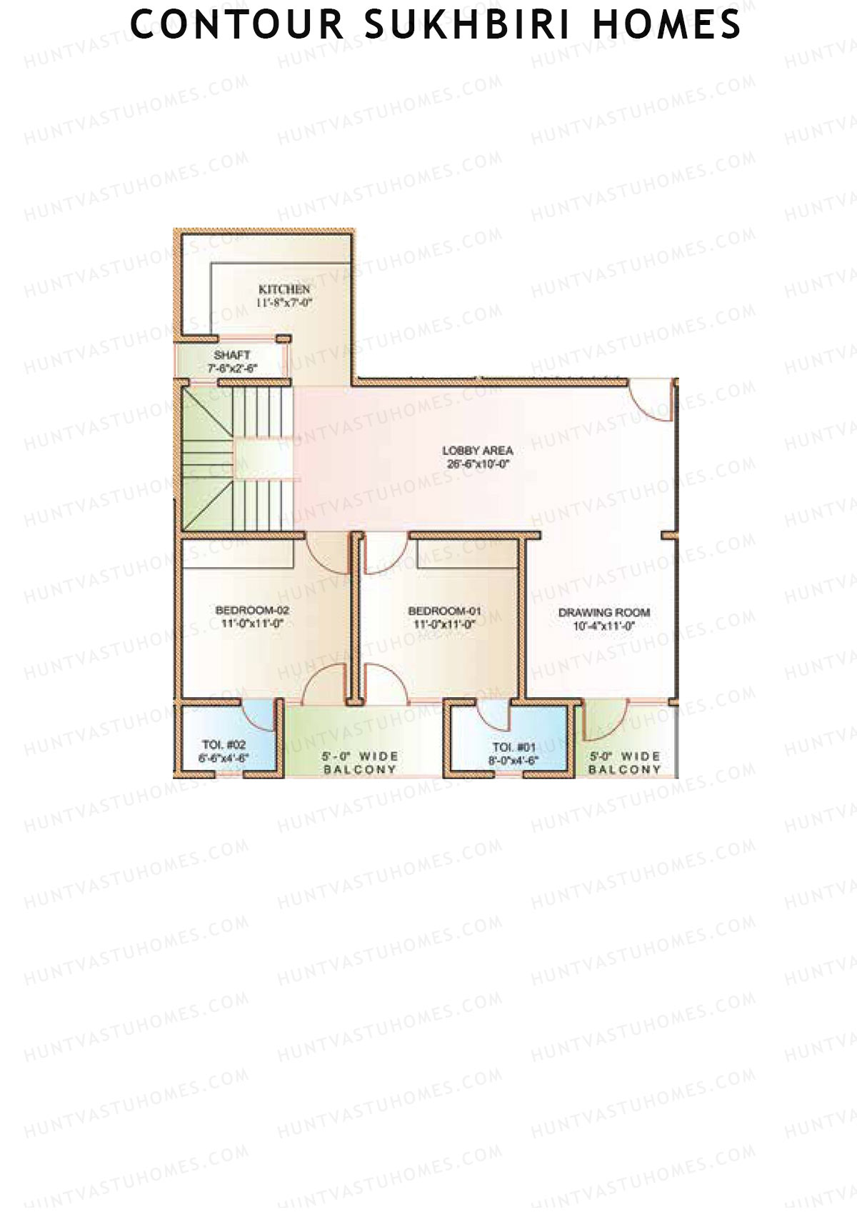 Contour Sukhbiri Homes, Block Fortuna A, Unit 4 (Duplex ), 4BHK, Super Area 2450   sq ft 