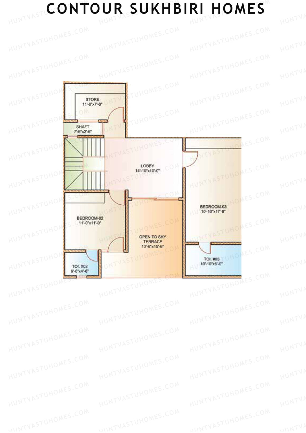Contour Sukhbiri Homes, Block Fortuna A, Unit 4 (Duplex ), 4BHK, Super Area 2450   sq ft 