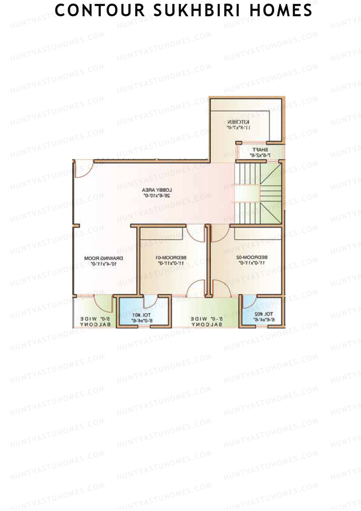 Contour Sukhbiri Homes, Block Fortuna B, Unit 3 (Duplex ), 4BHK, Super Area 2450   sq ft 