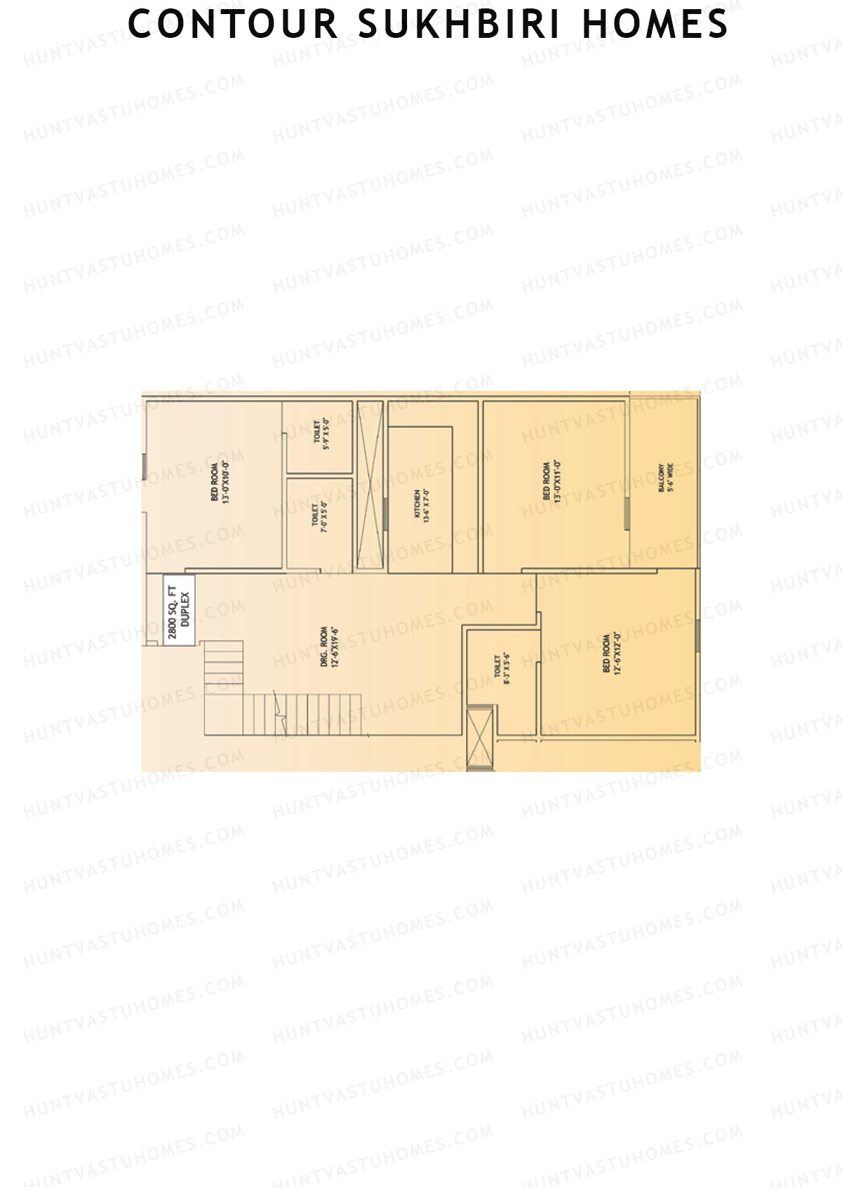 Contour Sukhbiri Homes, Block Fortuna G, Unit 1 (Duplex ), 4BHK, Super Area 2800   sq ft 