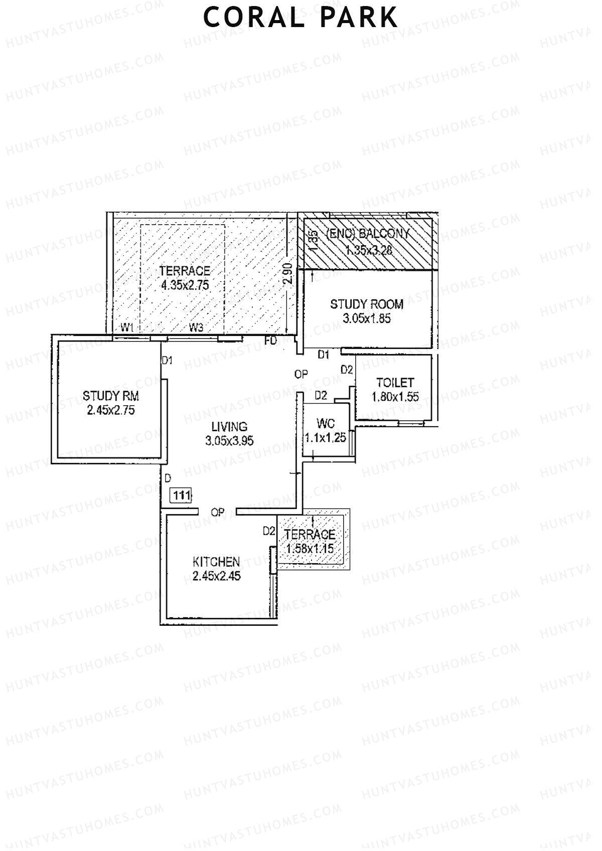 Coral Park Tower 1 Unit 11 Floor Plan