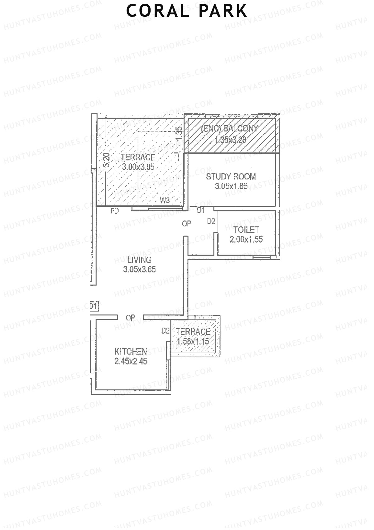 Coral Park Tower 1 Unit 1 Floor Plan
