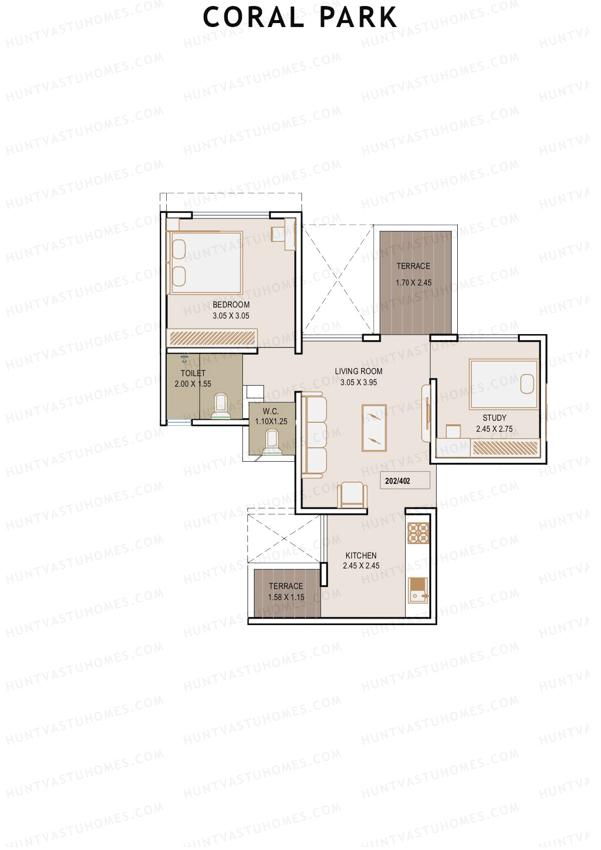 Coral Park Tower 1 Unit 2 Floor Plan