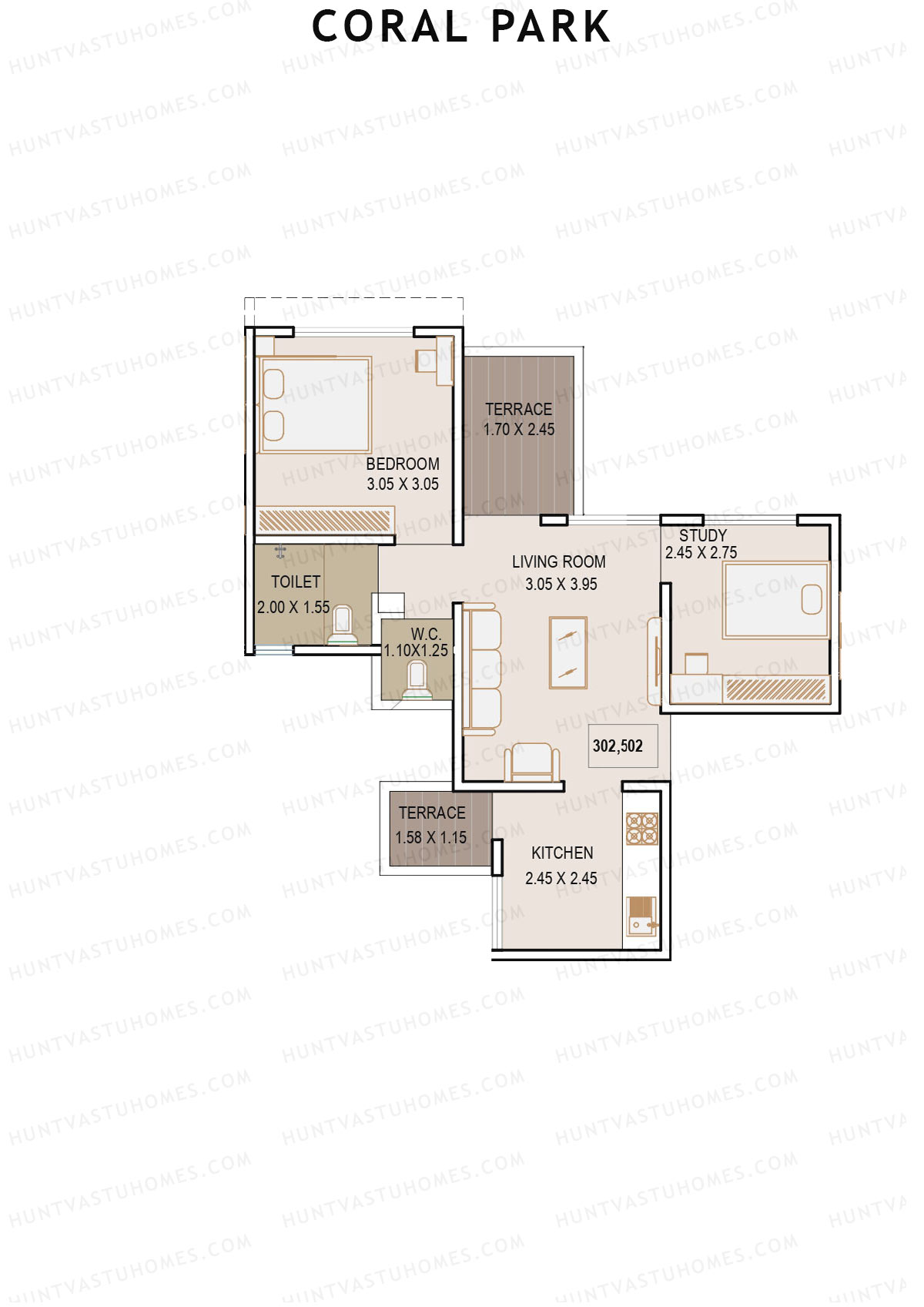 Coral Park Tower 1 Unit 2 Floor Plan