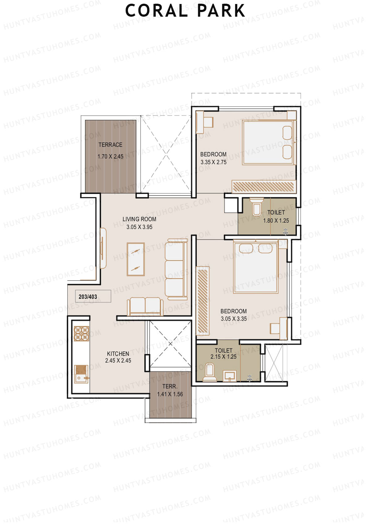 Coral Park Tower 1 Unit 3 Floor Plan