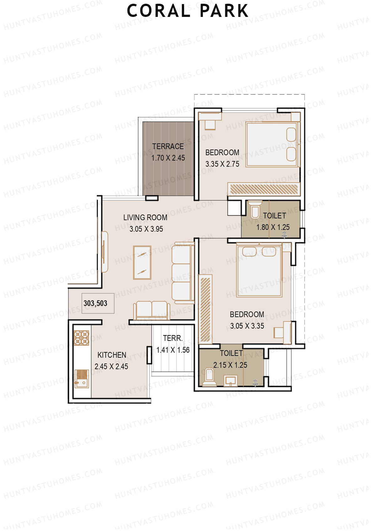 Coral Park Tower 1 Unit 3 Floor Plan