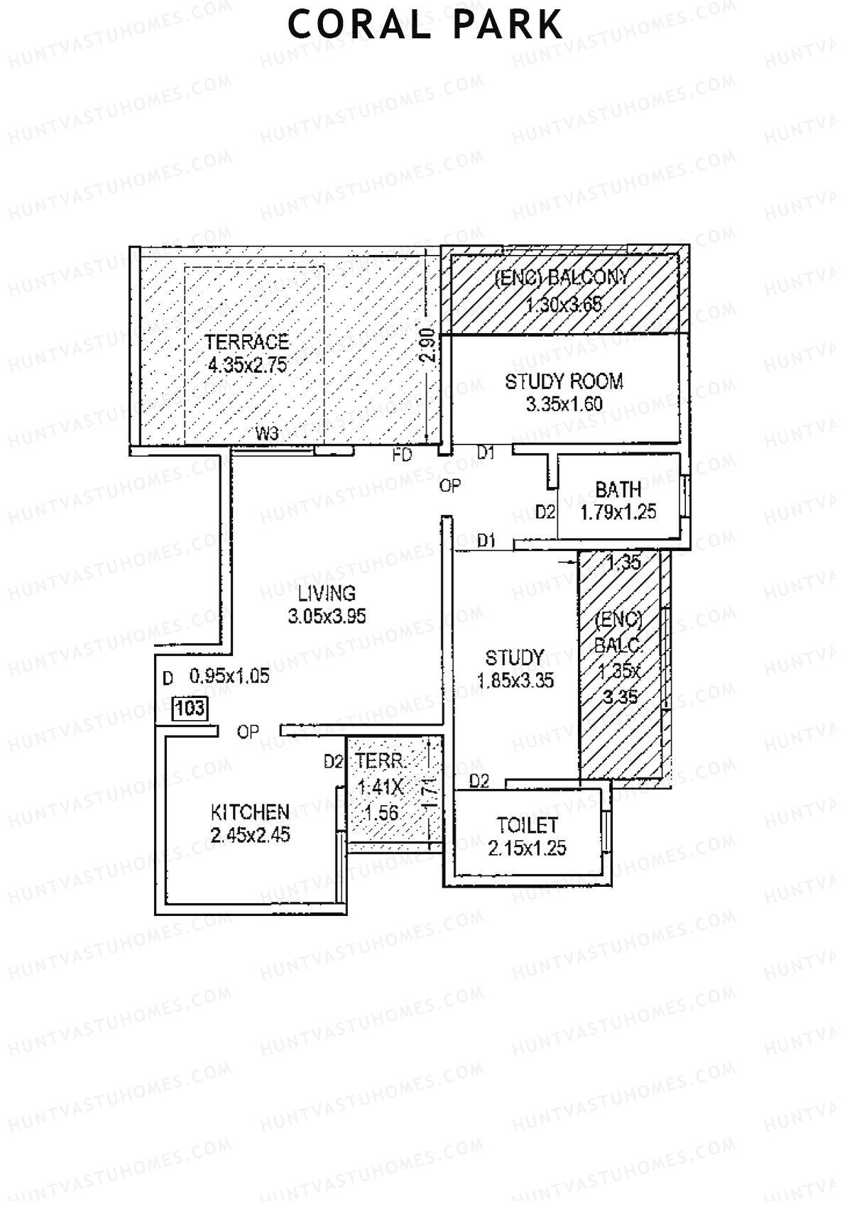 Coral Park Tower 1 Unit 3 Floor Plan
