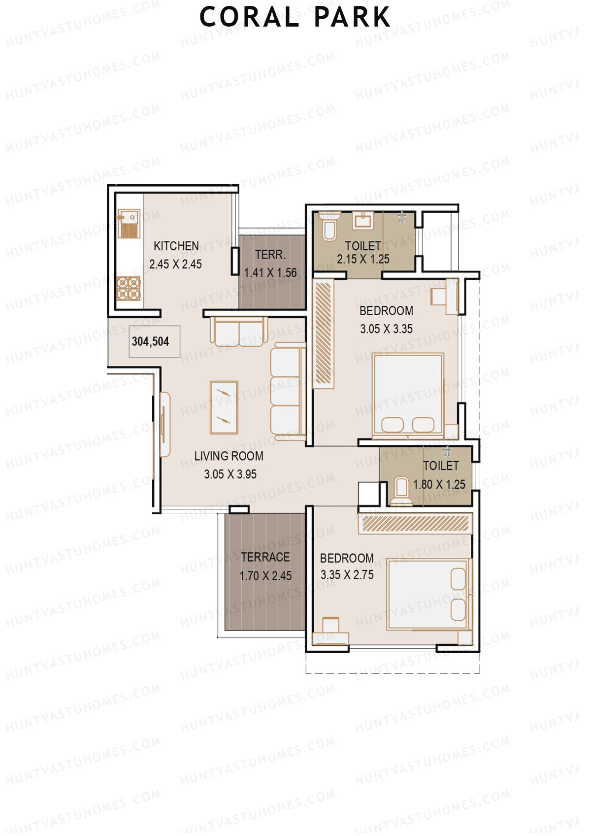 Coral Park Tower 1 Unit 4 Floor Plan