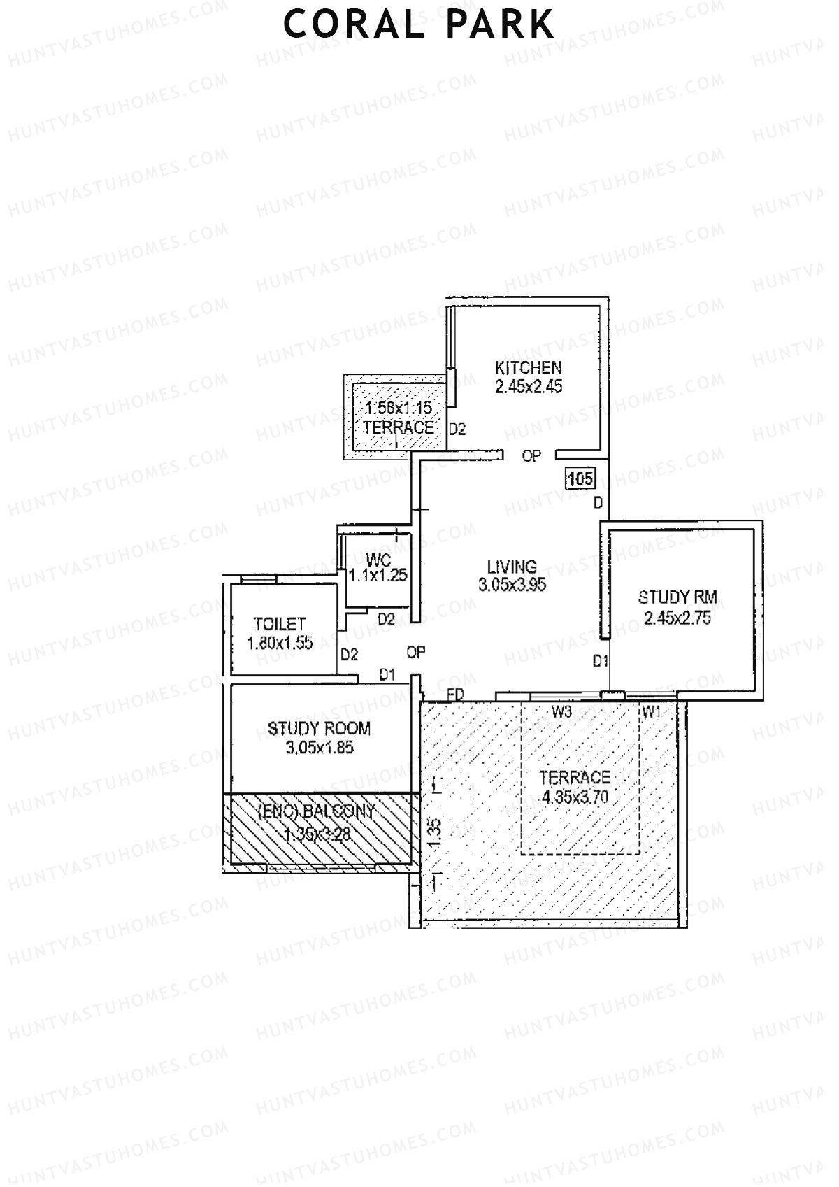 Coral Park Tower 1 Unit 5 Floor Plan