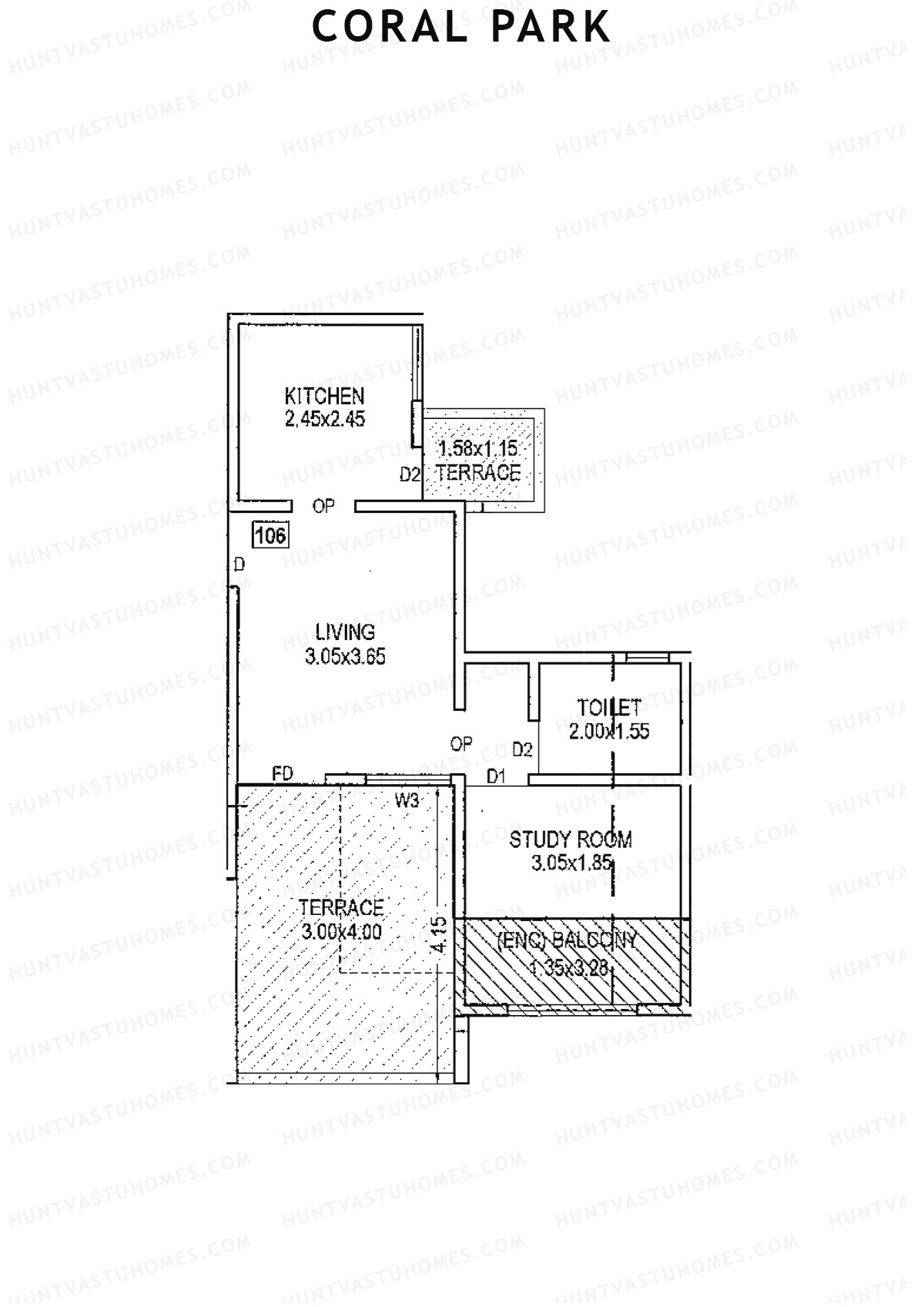 Coral Park Tower 1 Unit 6 Floor Plan